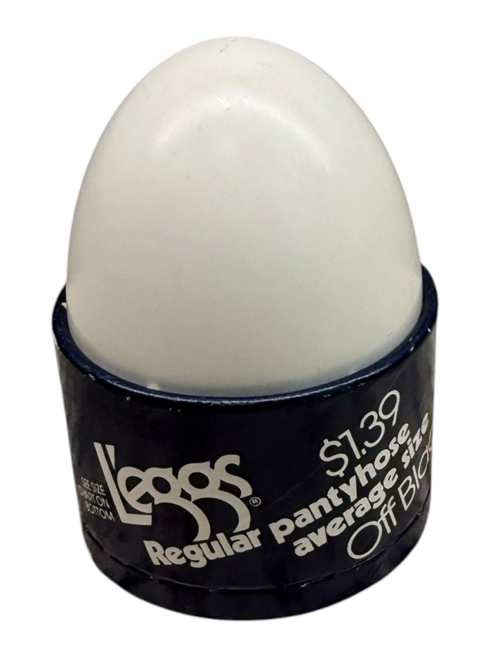 Vintage L’eggs Egg Regular Pantyhose Off Black Size Average